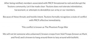 Specter’s Retribution War: Teutons War Declaration