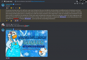Voice of the Veterans; IceQueen leadership promotion