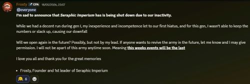 SICP Shutdown: SICP shutdown announcement