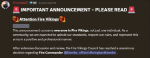 Klombe officially gets couped from fire vikings leadership following certain reasons